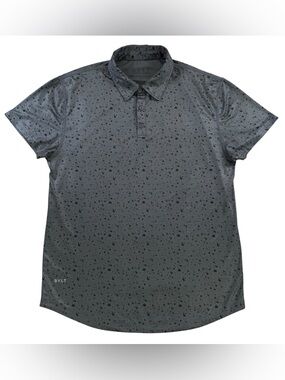 BYLT Premium Basics Pulse Short Sleeve Split Hem Polo Mens Medium Charcoal Black